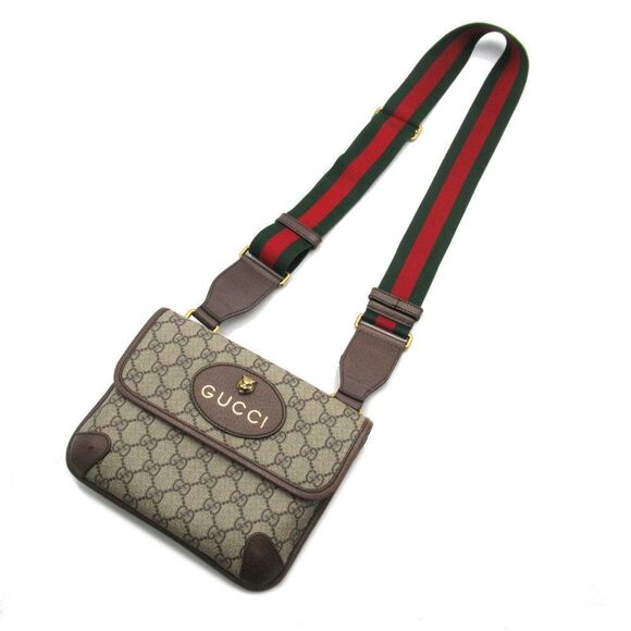 Gucci Supreme Pvc Canvas Leather Brown GG Small Bag Messenger Bag Shoulder Bag - Picture 5 of 6